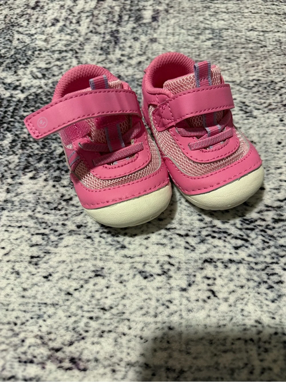 Stride Rite Pink Mesh Velcro Baby Walker Shoes